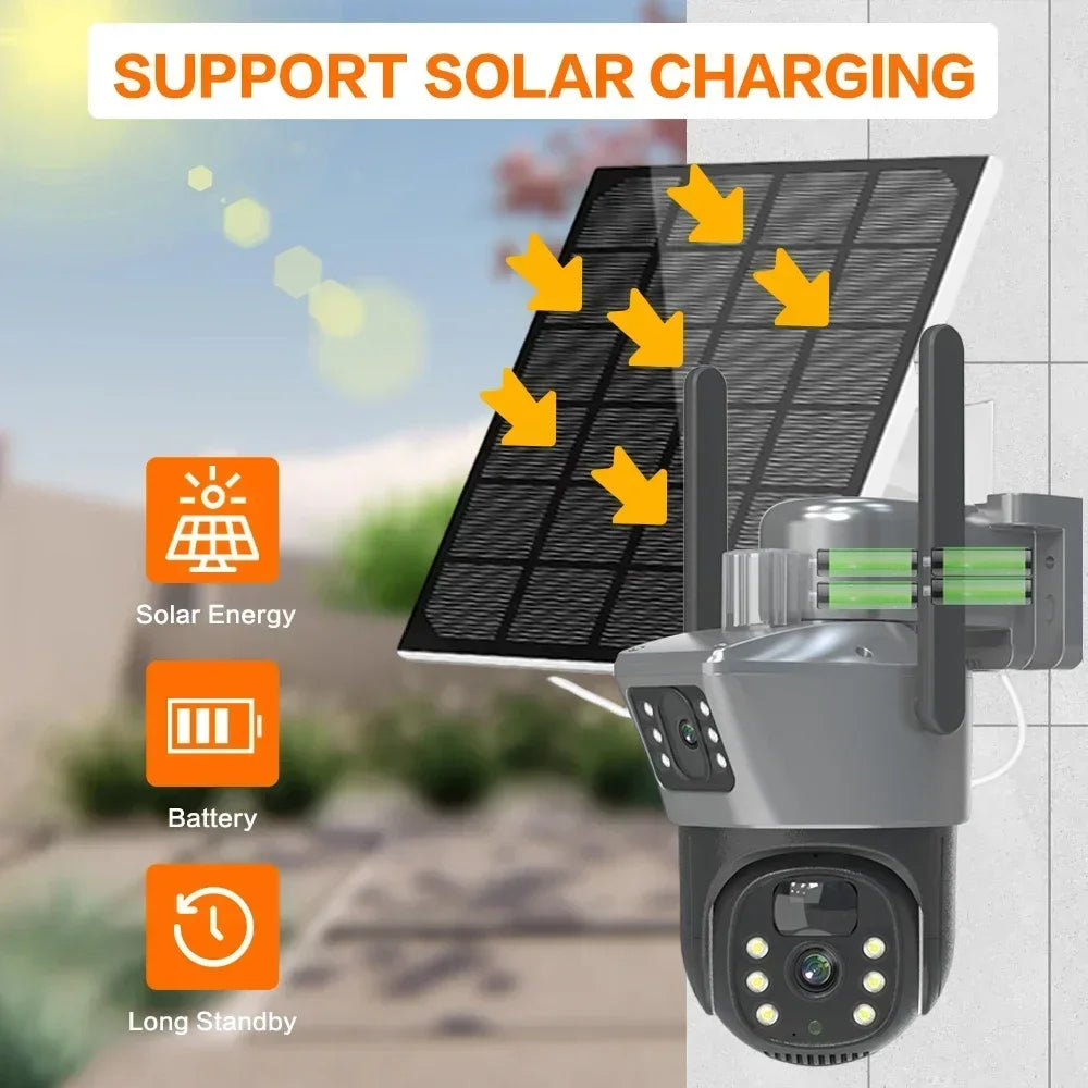 Caméra Solaire 4G Double Objectif avec Détection PIR