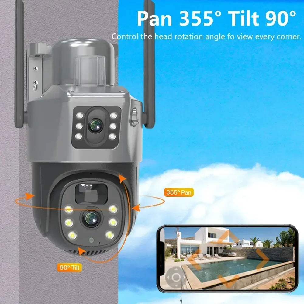 Caméra Solaire 4G Double Objectif avec Détection PIR