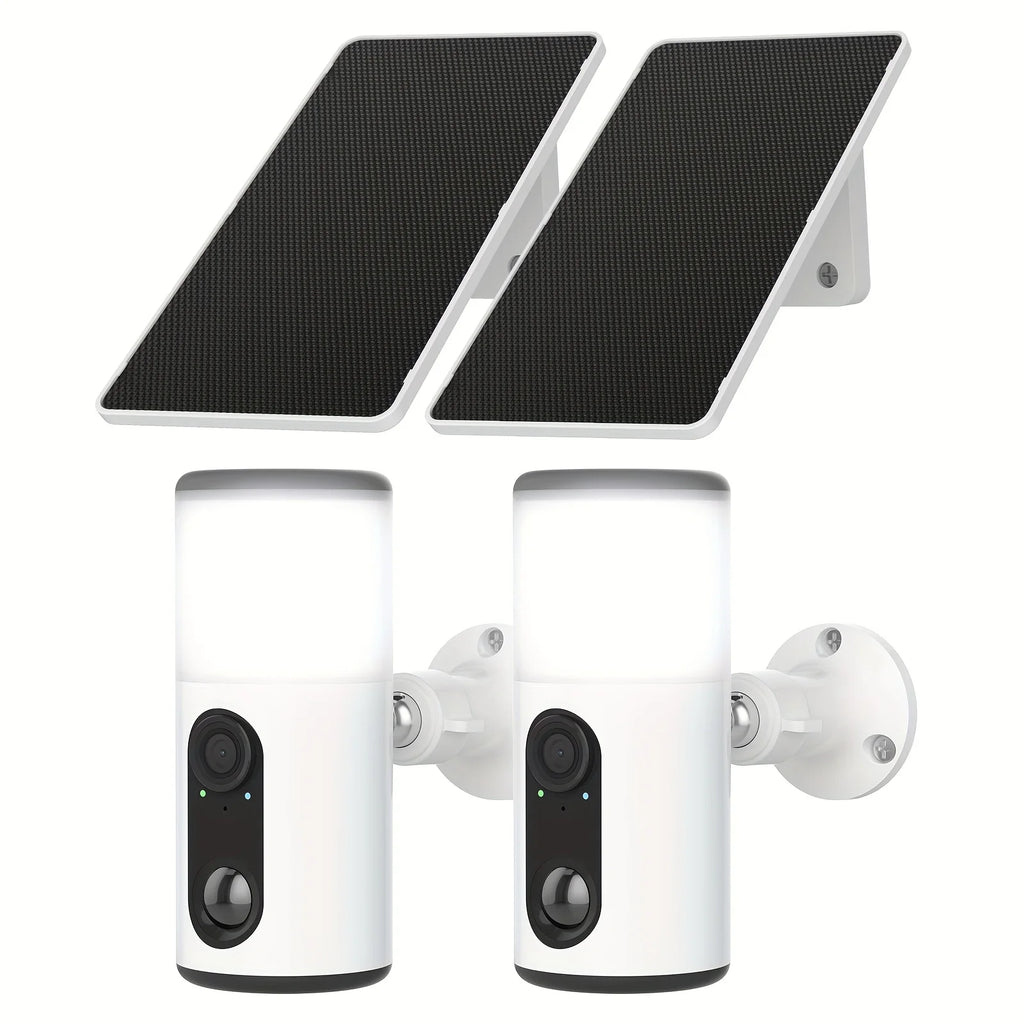 Caméra Solaire Extérieure Sans Fil LED — Blanc-2Pack, photo 8
