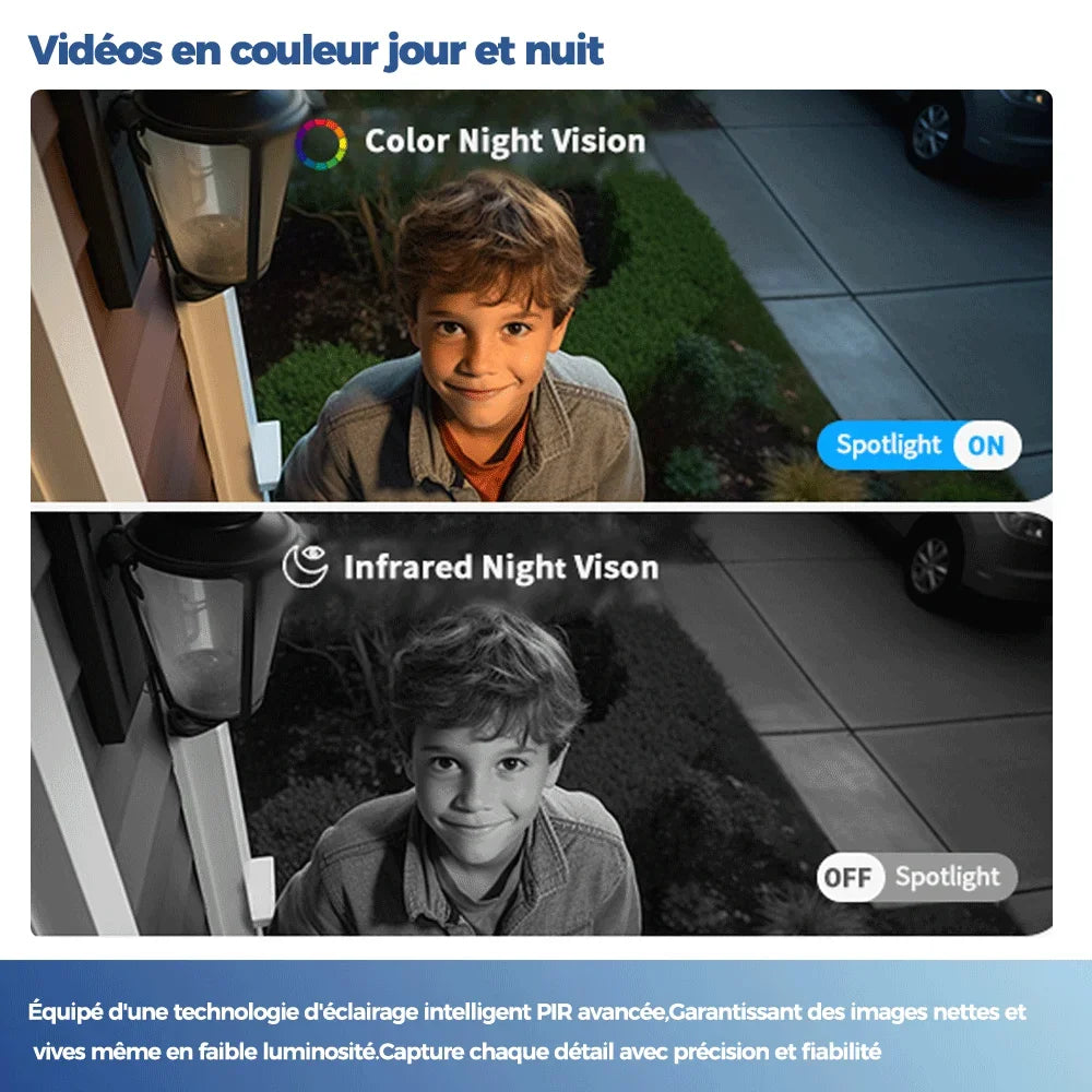 Caméra Solaire Extérieure WiFi 4MP Étanche IP67