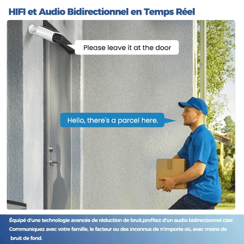 Caméra Solaire Extérieure WiFi 4MP Étanche IP67
