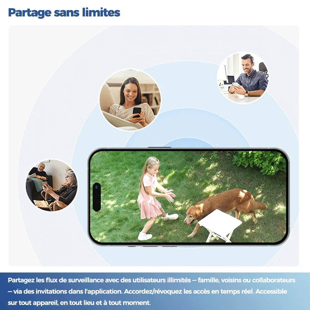 Caméra Solaire Extérieure WiFi 4MP Étanche IP67