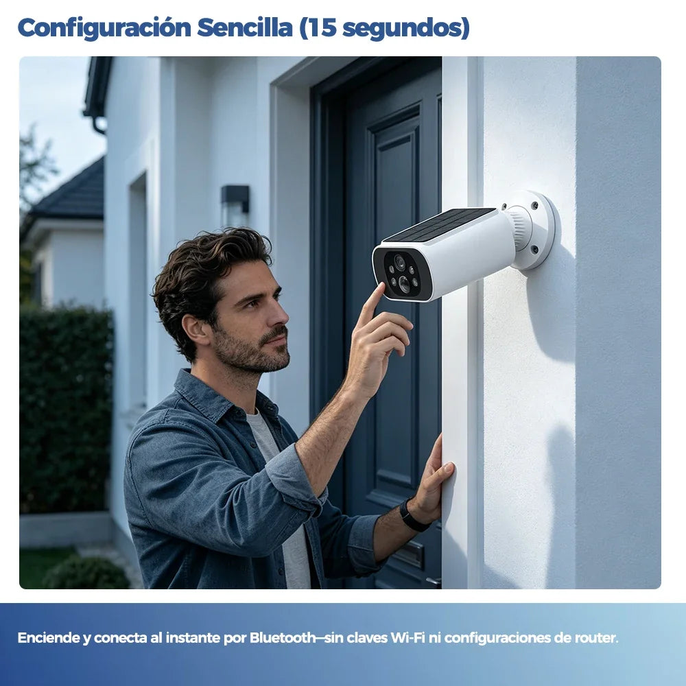 Caméra Solaire Extérieure WiFi 4MP Étanche IP67