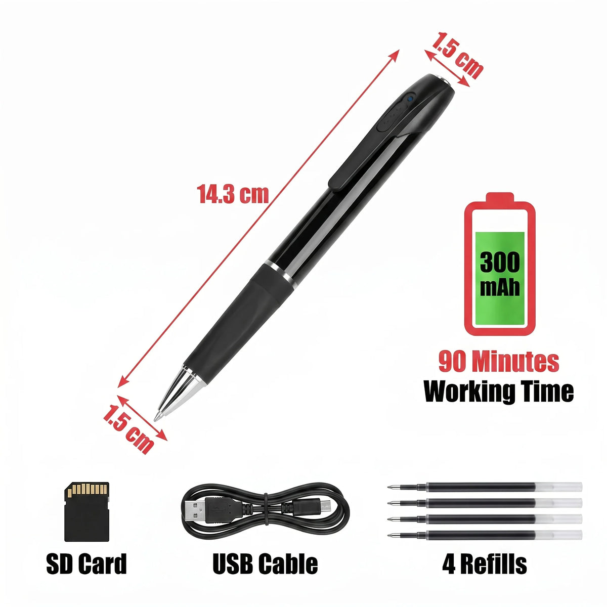 Caméra Stylo Réseau 1080P Wi-Fi — photo 9
