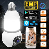 Caméra WiFi E27 8MP avec Vision Nocturne Couleur