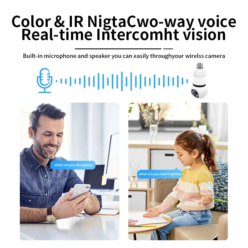 Caméra WiFi E27 8MP avec Vision Nocturne Couleur