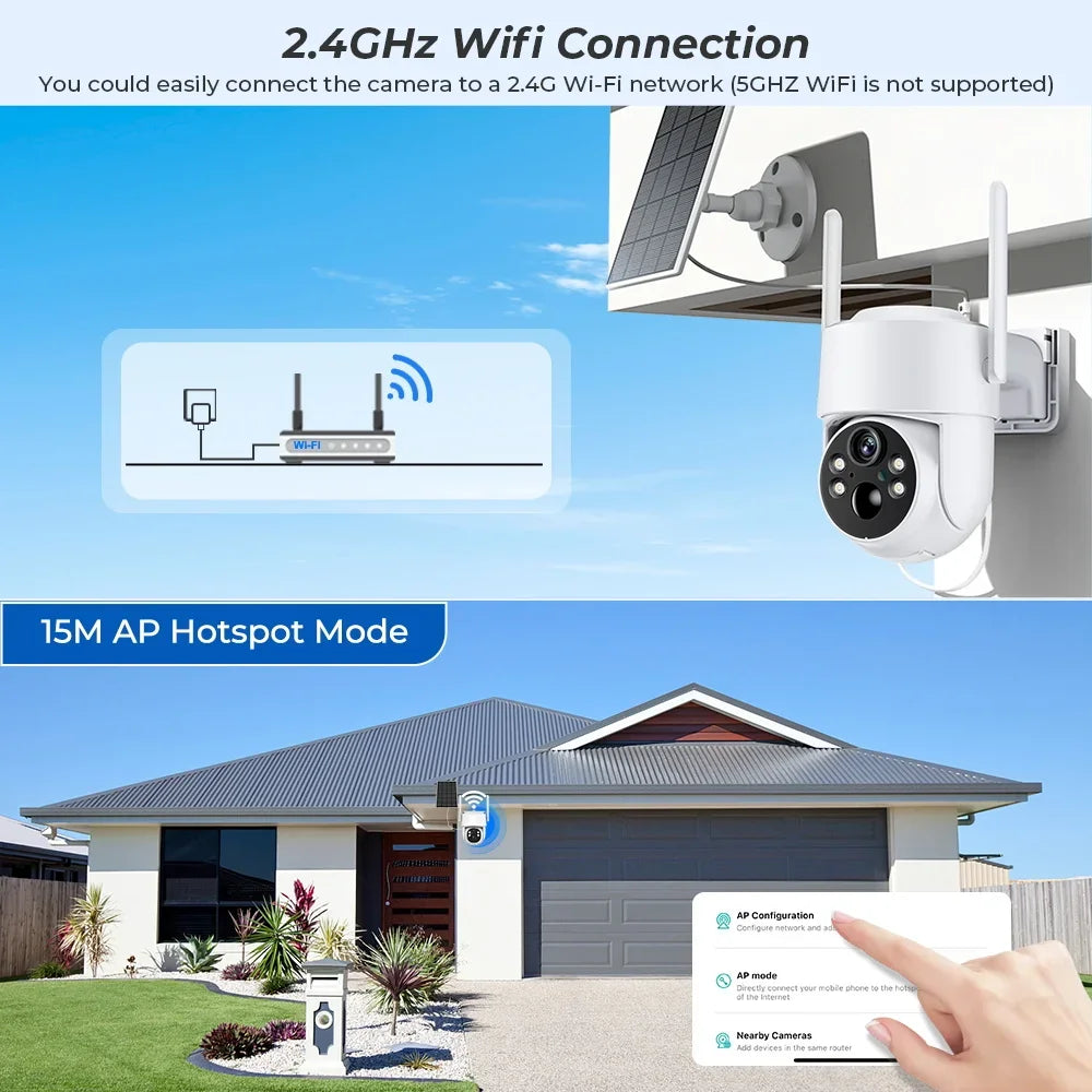 Caméra WiFi Solaire Extérieure PTZ 4MP