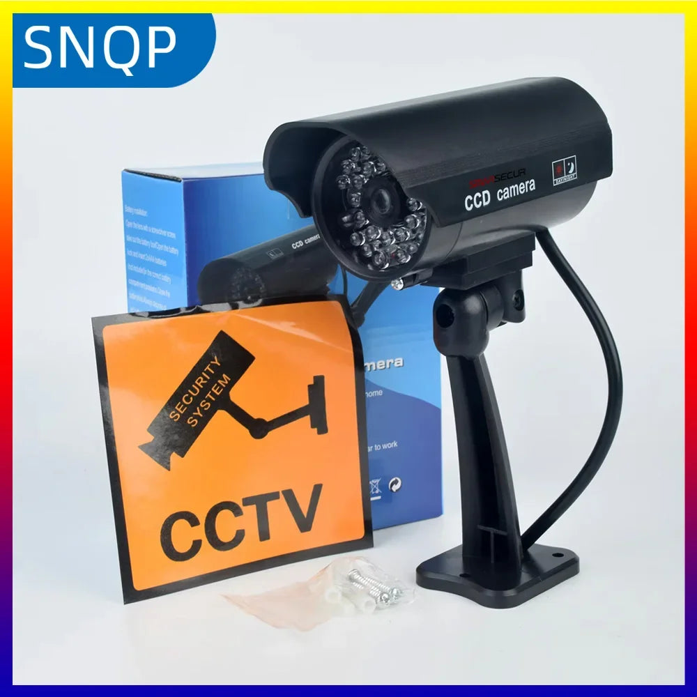 Fausse Caméra De Sécurité Étanche Avec LED Clignotante
