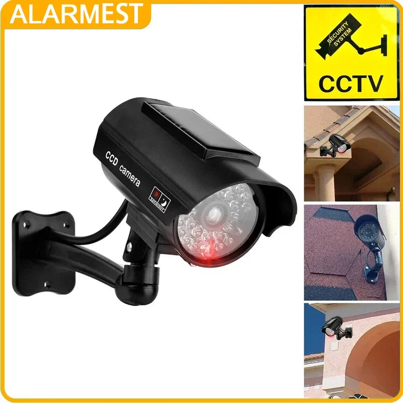 Fausse Caméra De Surveillance Solaire Avec LED Clignotante
