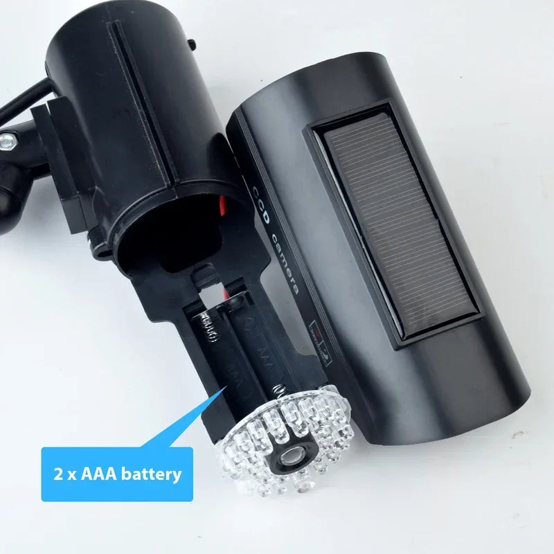 Fausse Caméra De Surveillance Solaire Avec LED Clignotante