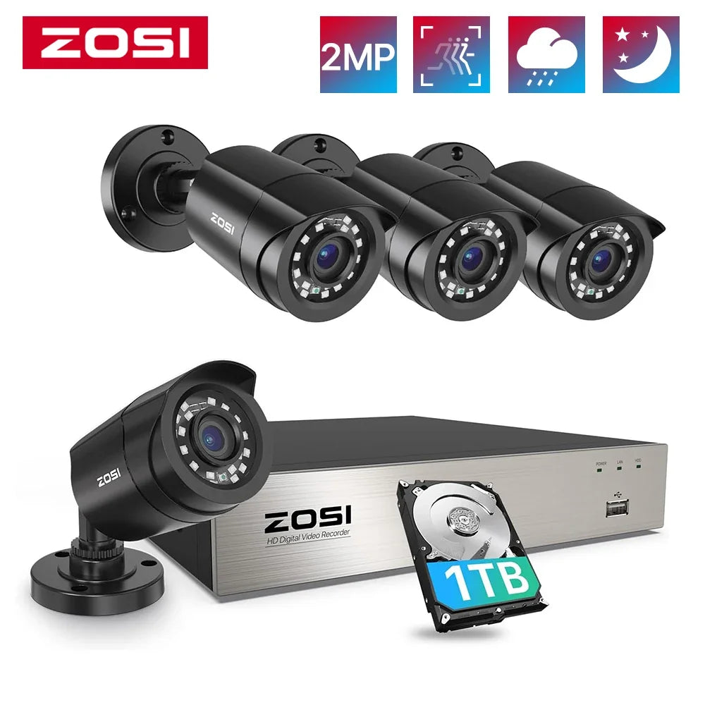 Kit Caméras De Surveillance 8 Canaux Avec Détection Intelligente