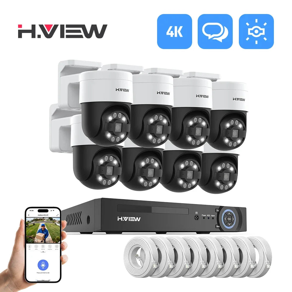 Kit Caméras De Surveillance Extérieure PTZ 4K PoE