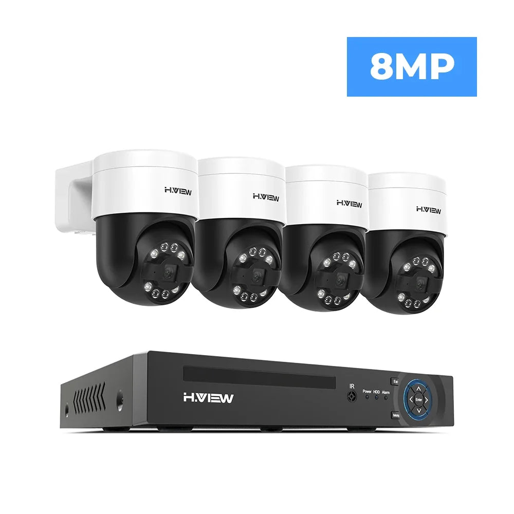Kit Caméras De Surveillance Extérieure PTZ 4K PoE
