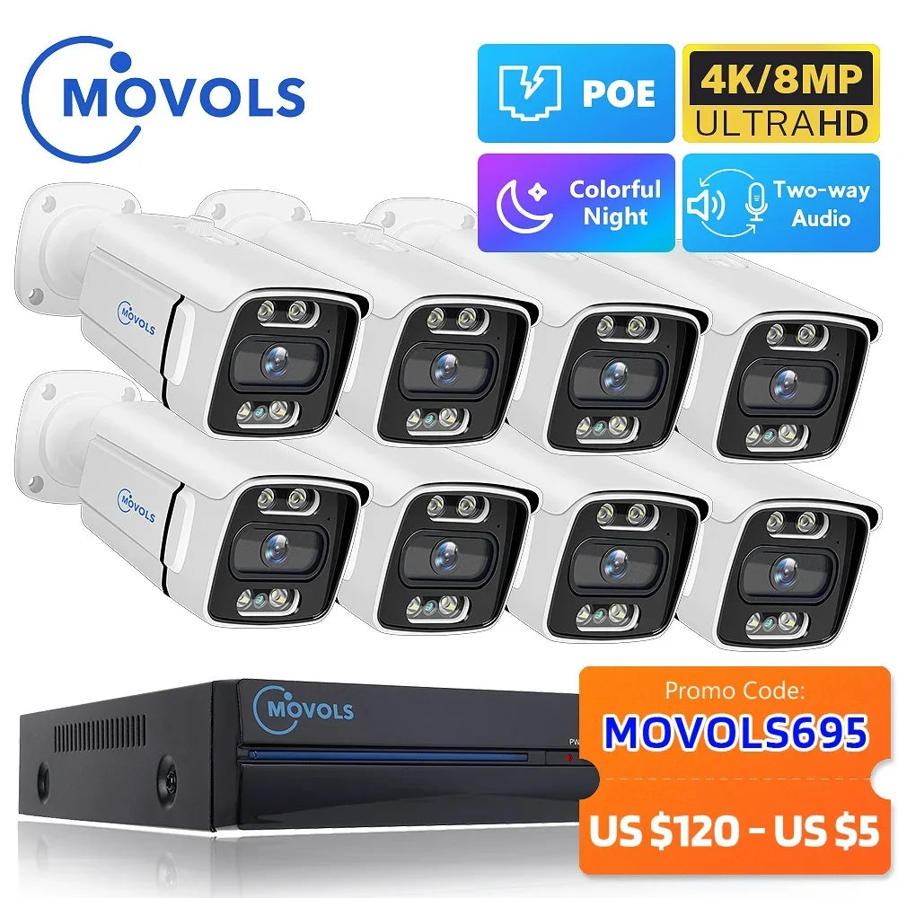 Kit Caméras de Surveillance PoE 4K avec Audio