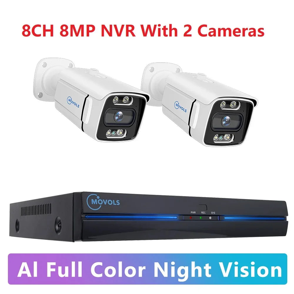 Kit Caméras de Surveillance PoE 4K avec Audio