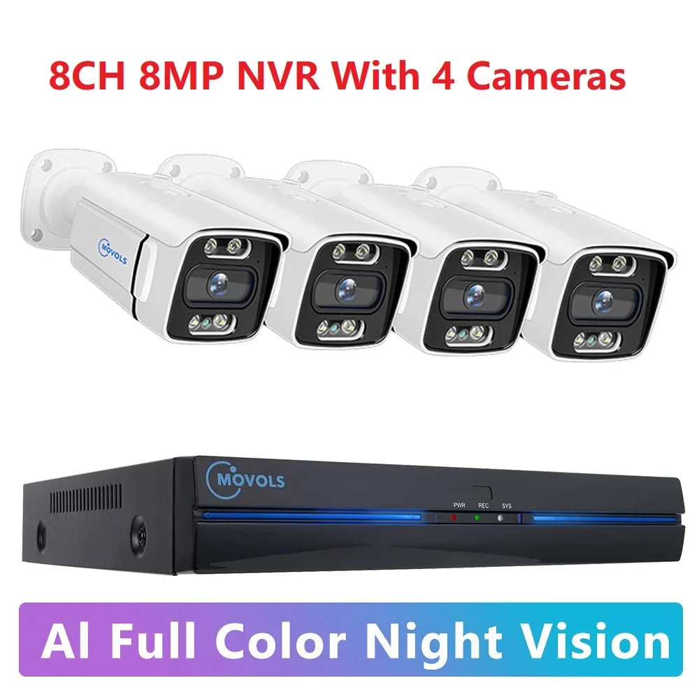 Kit Caméras de Surveillance PoE 4K avec Audio