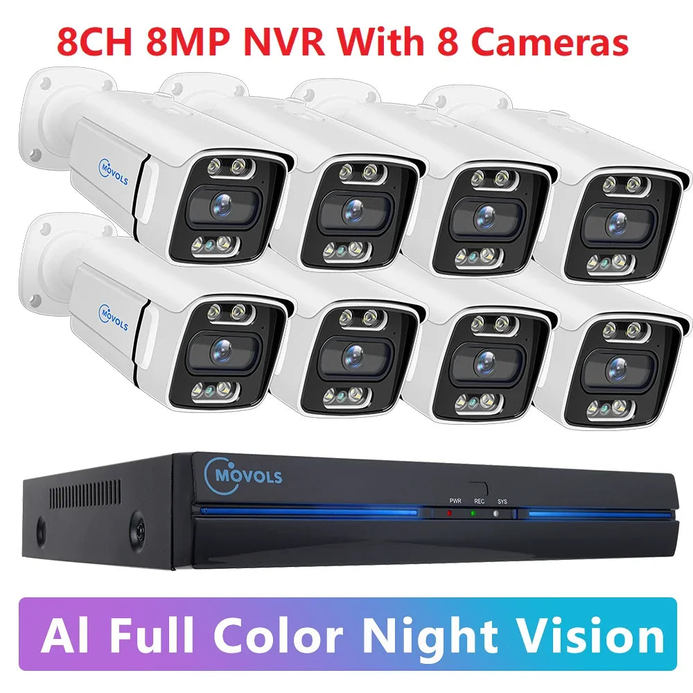 Kit Caméras de Surveillance PoE 4K avec Audio