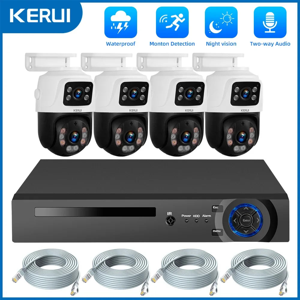 Kit Caméras De Surveillance PoE Double Objectif