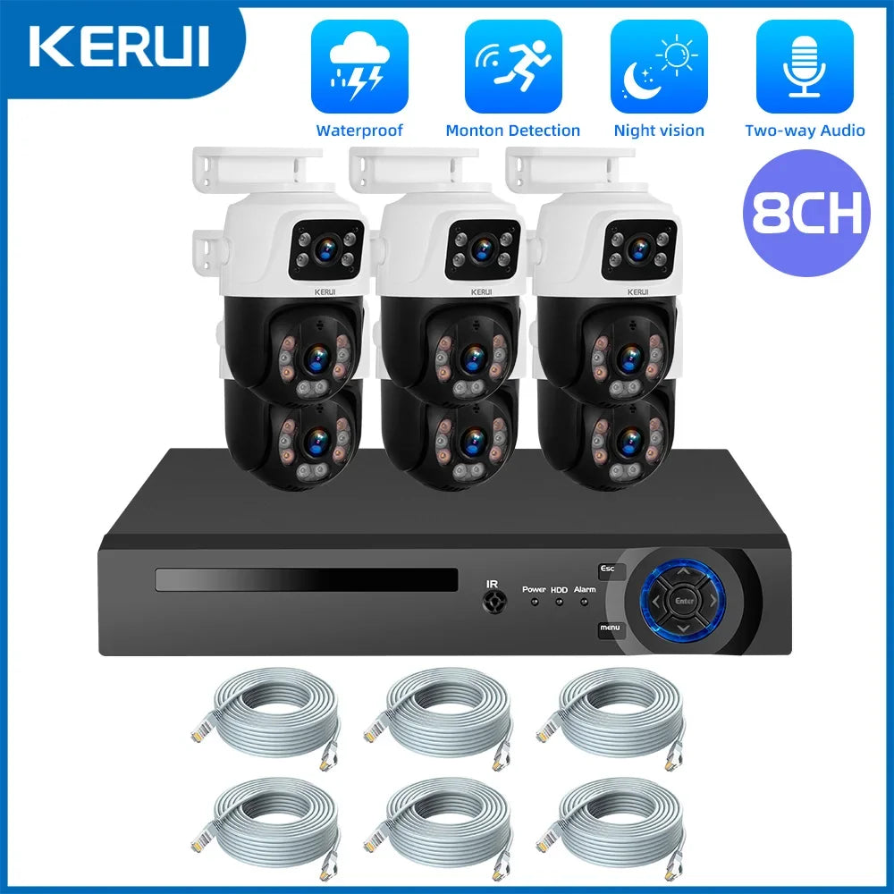 Kit Caméras De Surveillance PoE Double Objectif