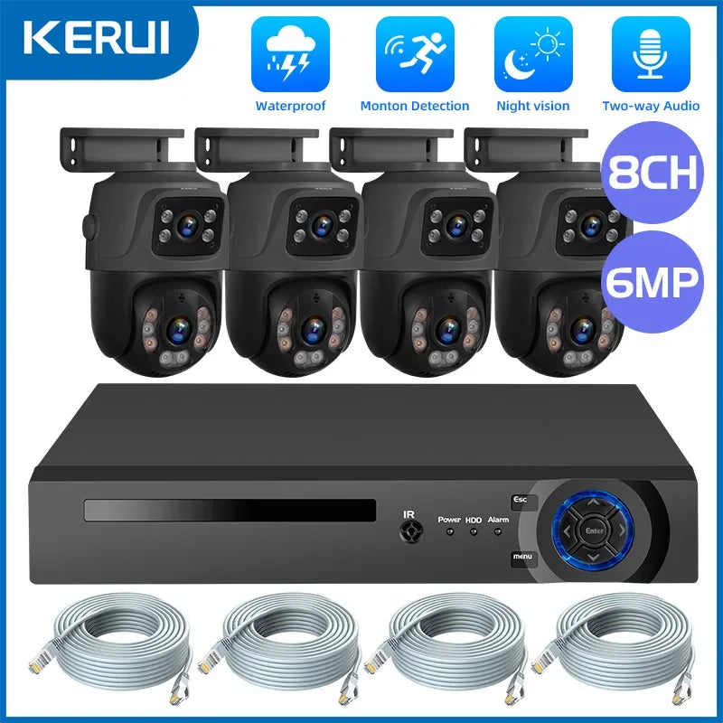 Kit Caméras De Surveillance PoE Double Objectif