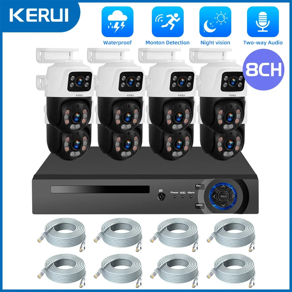 Kit Caméras De Surveillance PoE Double Objectif