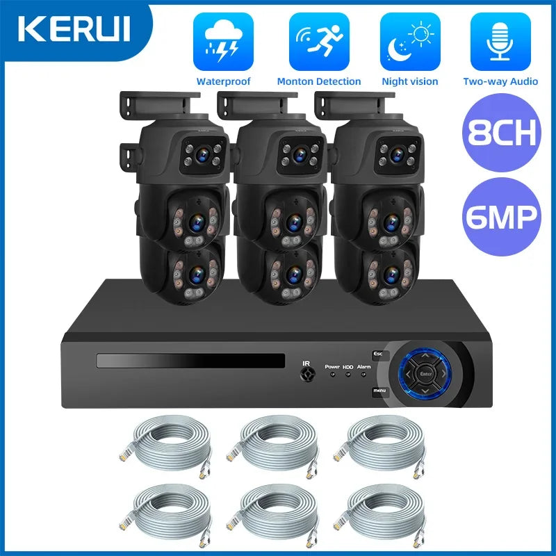 Kit Caméras De Surveillance PoE Double Objectif