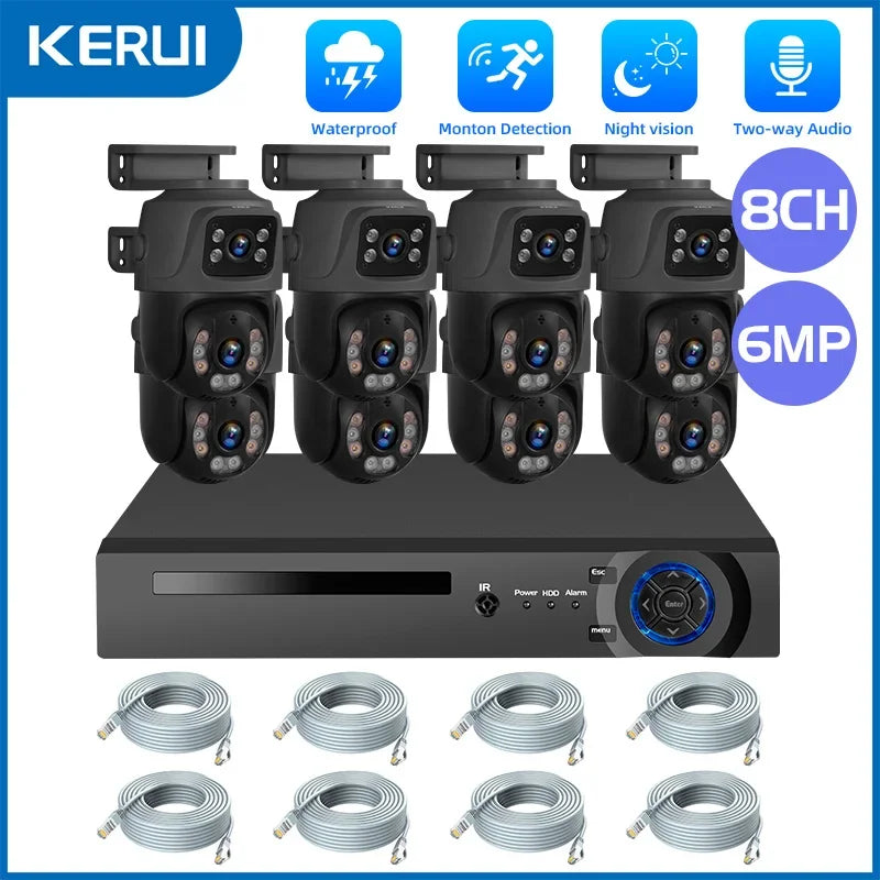Kit Caméras De Surveillance PoE Double Objectif