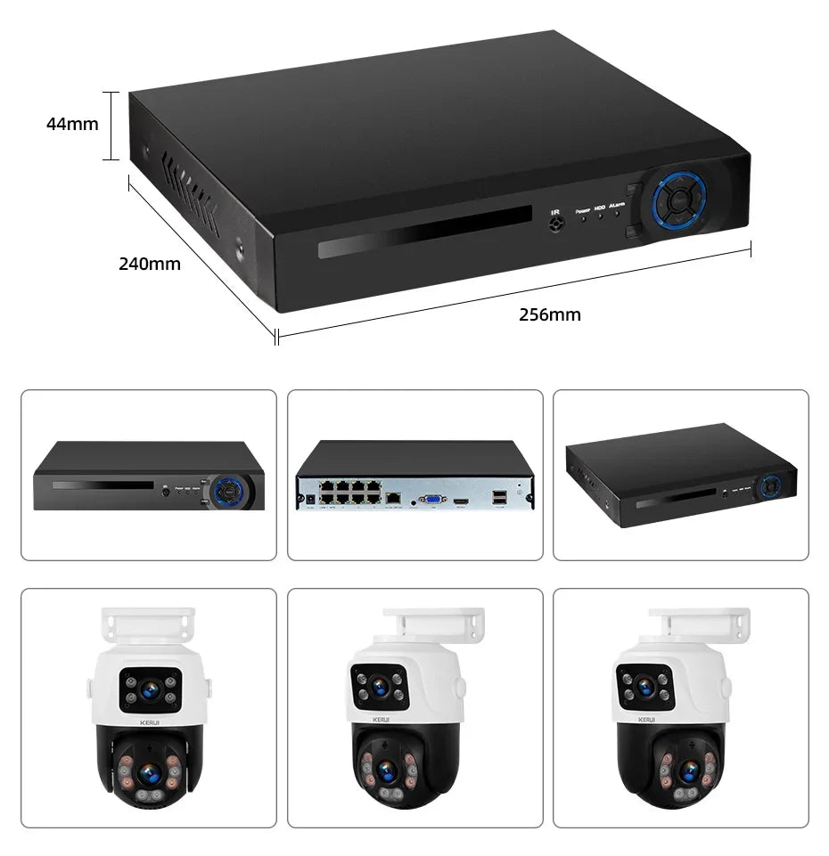 Kit Caméras De Surveillance PoE Double Objectif