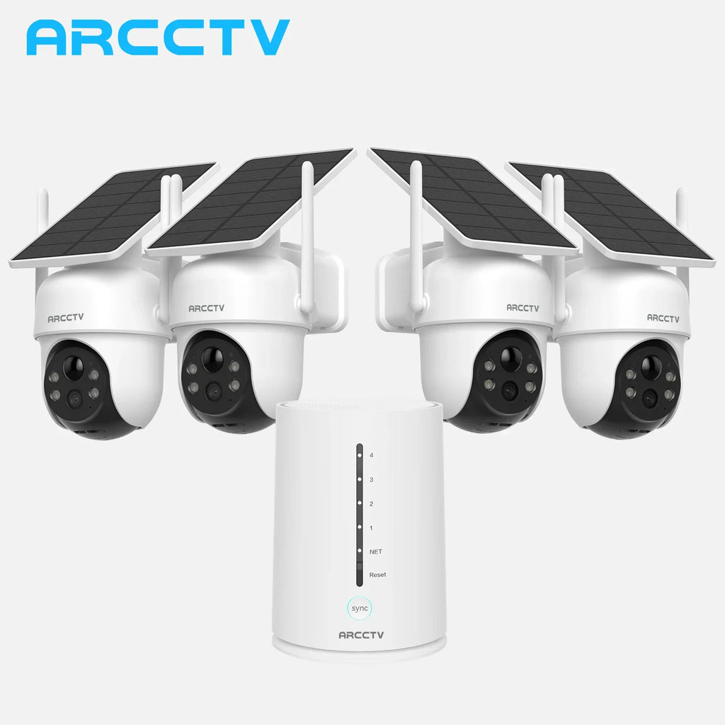 Kit Caméras De Surveillance Solaire 4MP Sans Fil