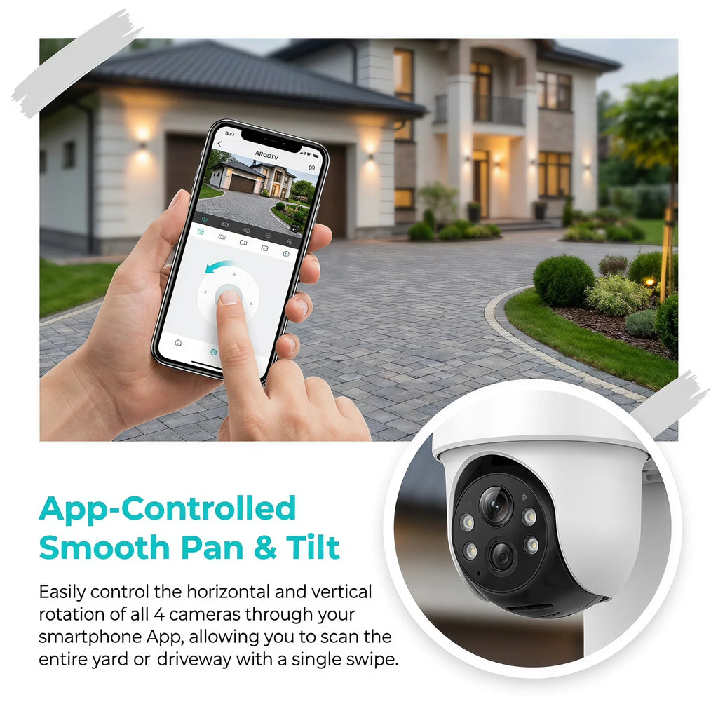 Kit Caméras De Surveillance Solaire 4MP Sans Fil