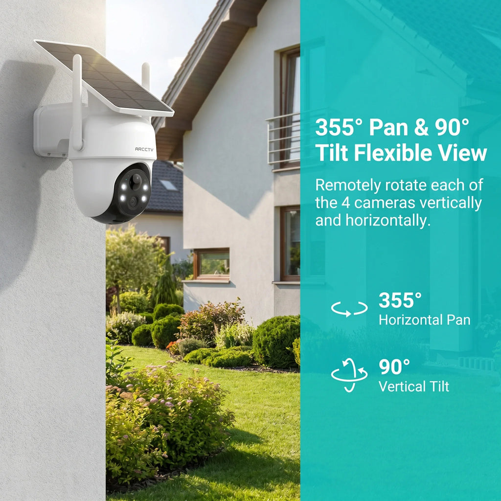 Kit Caméras De Surveillance Solaire 4MP Sans Fil