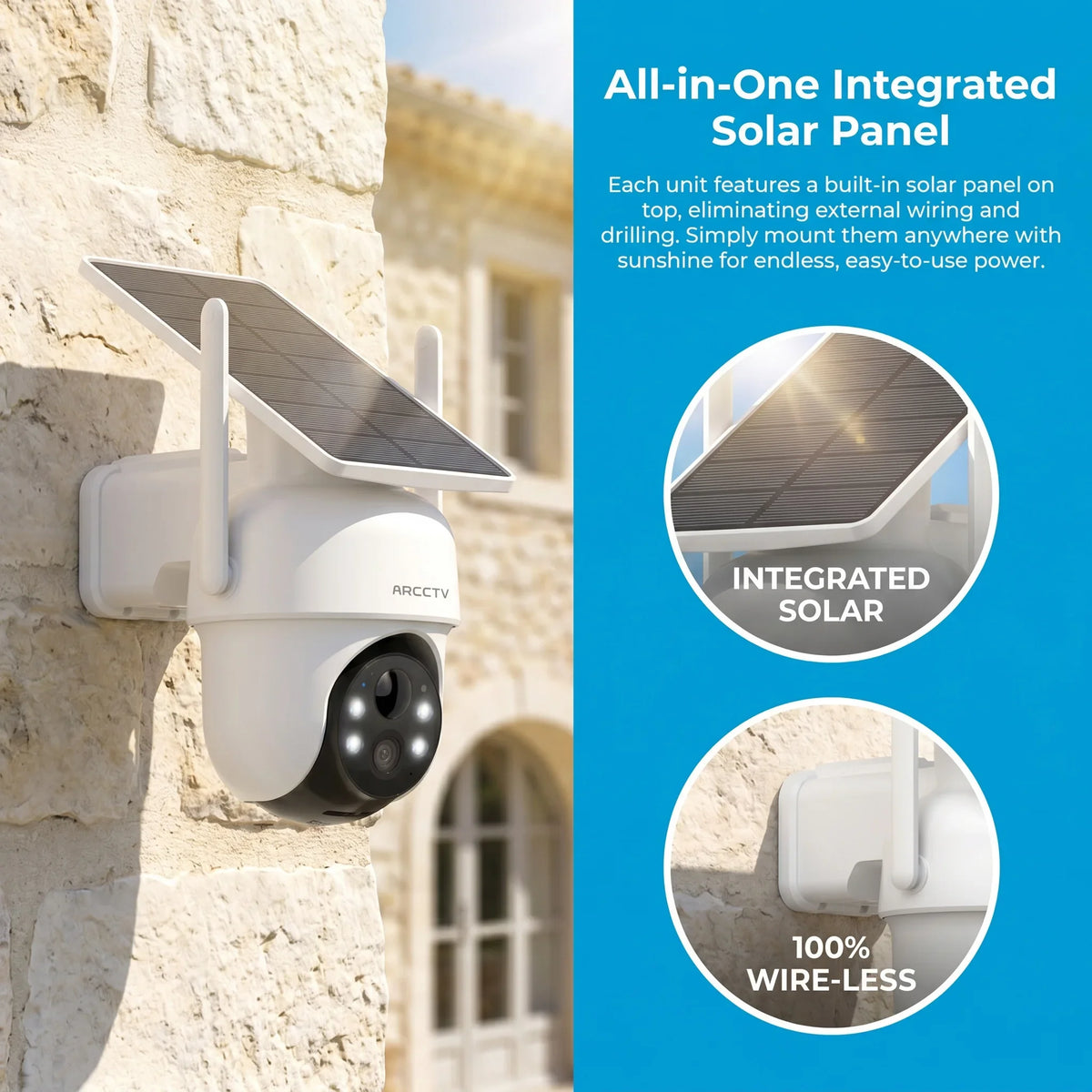Kit Caméras De Surveillance Solaire 4MP Sans Fil Image