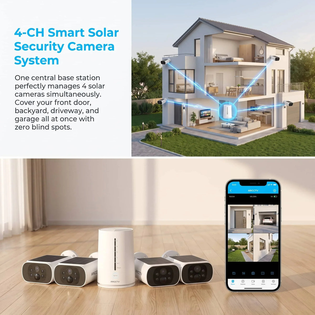 Kit de Caméras de Surveillance 4MP Sans Fil avec NVR
