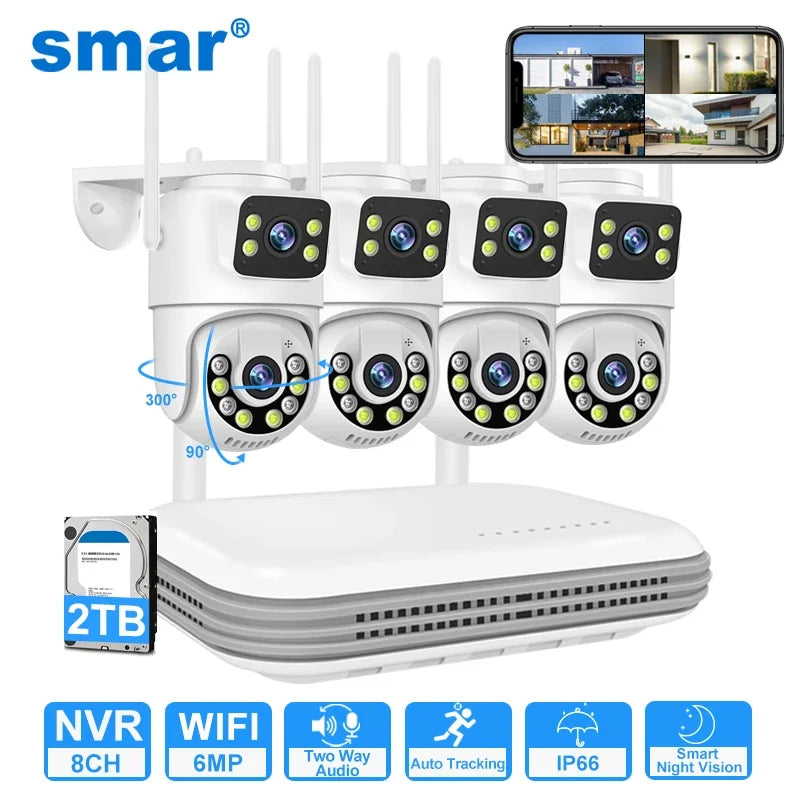 Kit De Caméras De Surveillance WiFi 6MP 8 Canaux