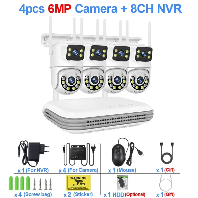 Kit De Caméras De Surveillance WiFi 6MP 8 Canaux