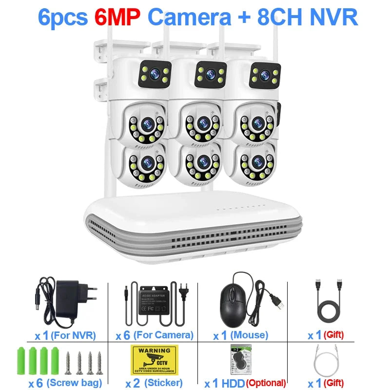 Kit De Caméras De Surveillance WiFi 6MP 8 Canaux