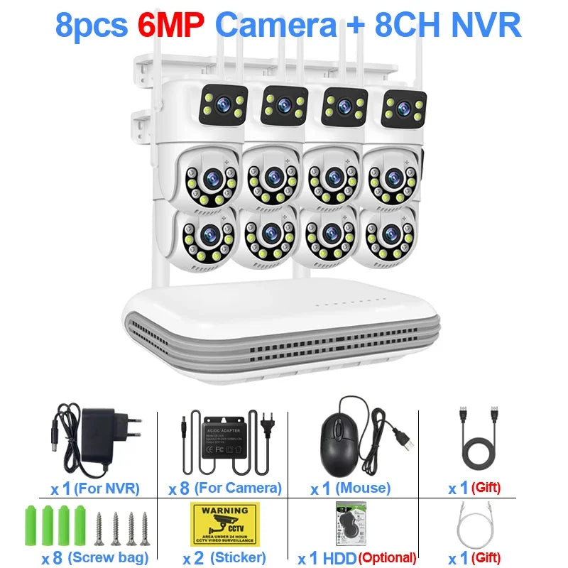Kit De Caméras De Surveillance WiFi 6MP 8 Canaux