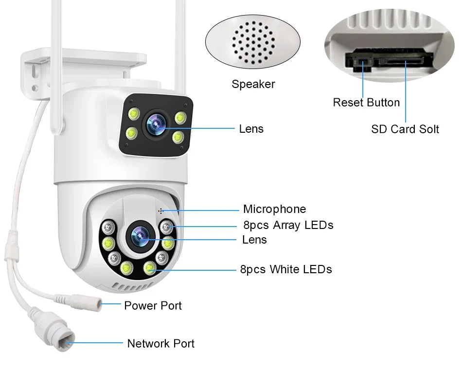 Kit De Caméras De Surveillance WiFi 6MP 8 Canaux
