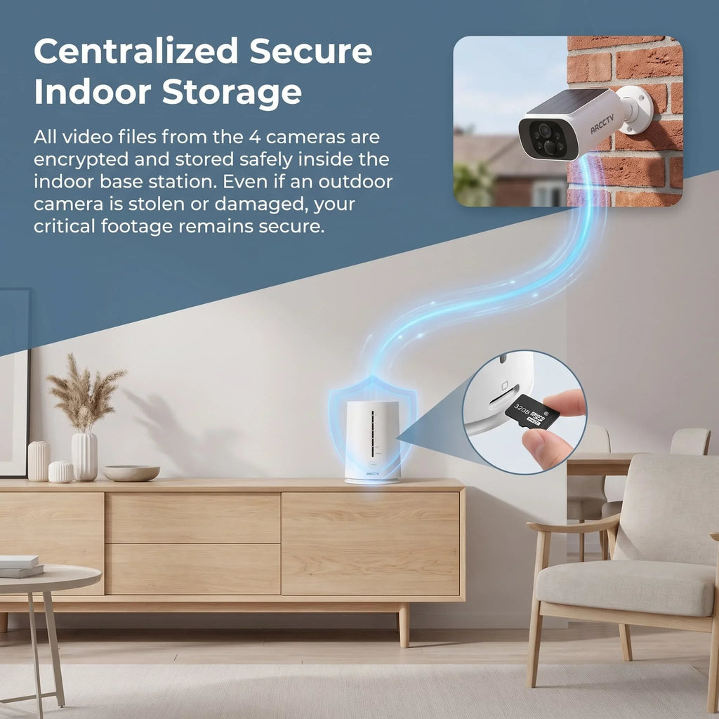 Kit De Caméras WiFi Solaires 4MP Avec Détection Humanoïde