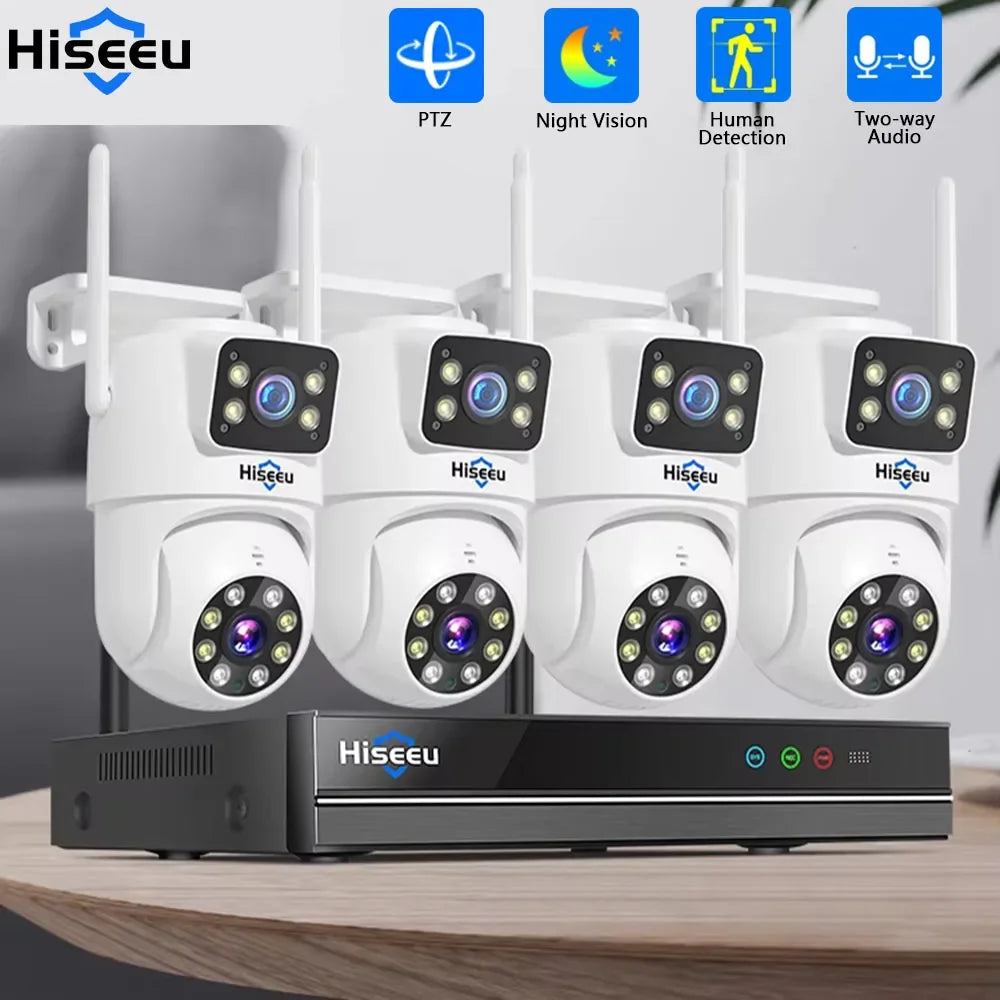 Kit De Surveillance Sans Fil À Double Objectif 4 Caméras