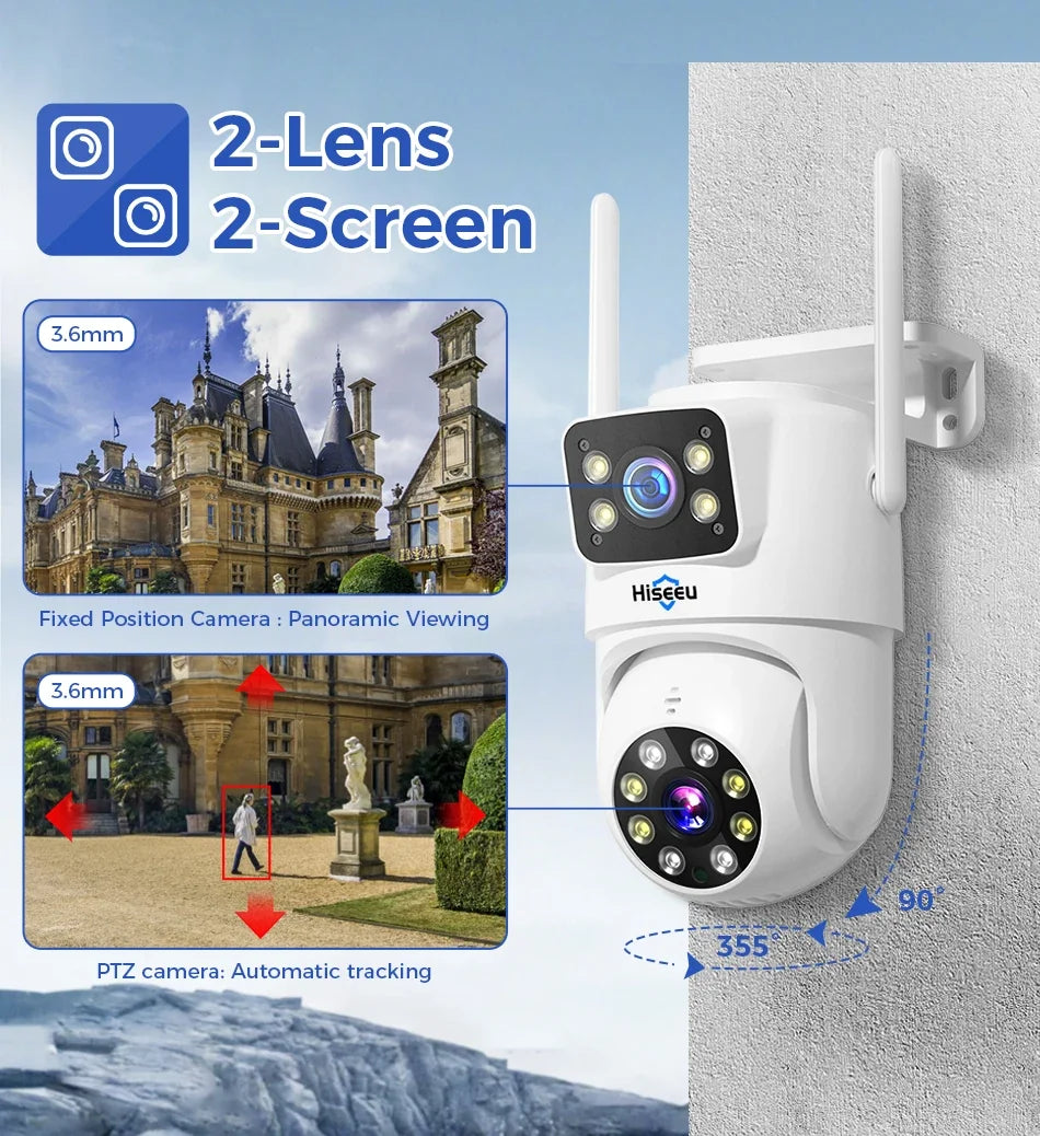 Kit De Surveillance Sans Fil À Double Objectif 4 Caméras