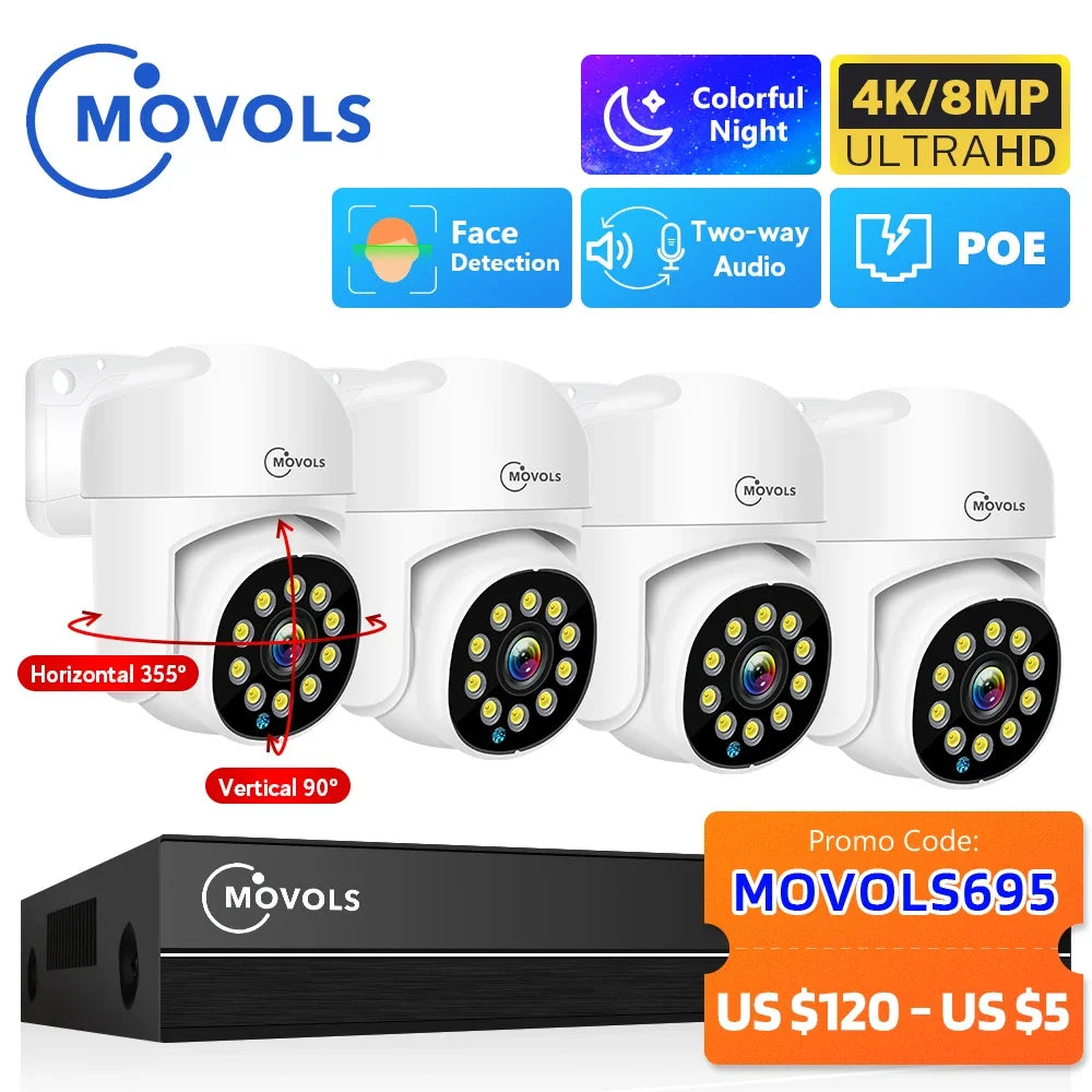 Kit De Surveillance Vidéo 4K PoE Avec Audio Bidirectionnel