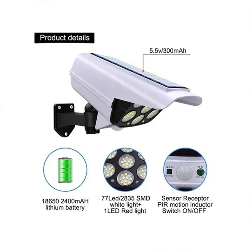 Lampe Solaire à Détecteur de Mouvement 77 LED