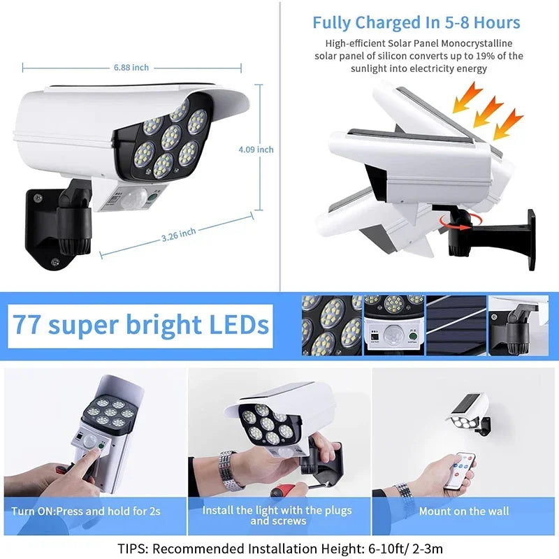 Lampe Solaire LED Avec Détecteur De Mouvement IP65