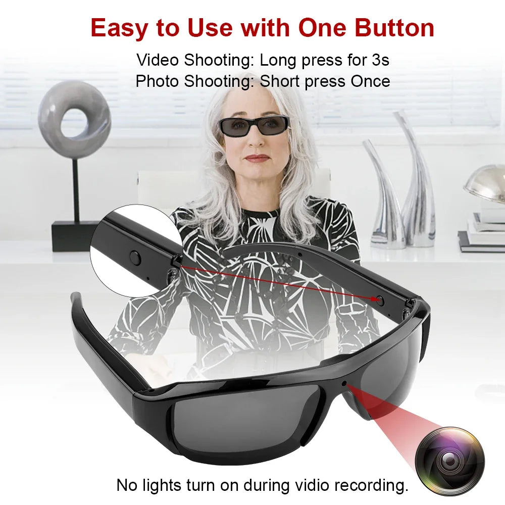 Lunettes Caméra Mini 1080P Noir