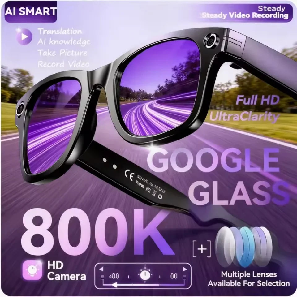 Lunettes Connectées AI avec Caméra 800W