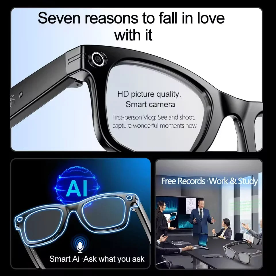 Lunettes Connectées AI avec Caméra 800W