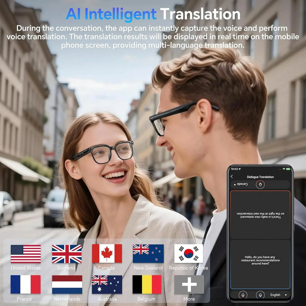 Lunettes Connectées Avec Caméra Et Audio Bluetooth