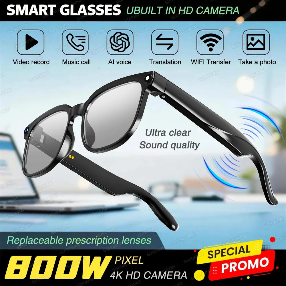 Lunettes Connectées Avec Caméra Et Audio Bluetooth