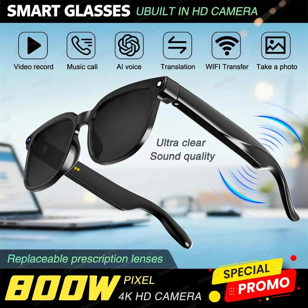 Lunettes Connectées Avec Caméra Et Audio Bluetooth Image